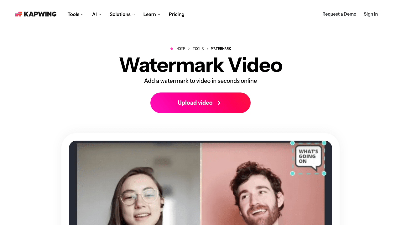 Kapwing watermark tool
