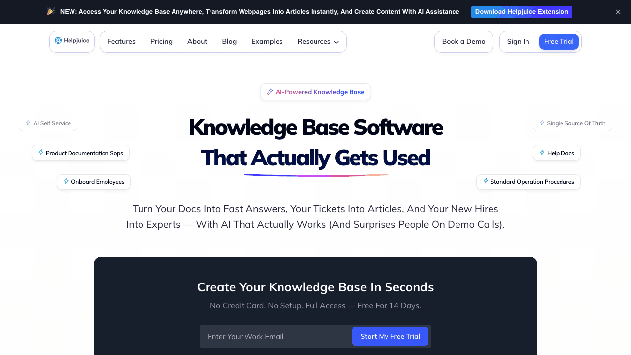 Helpjuice homepage