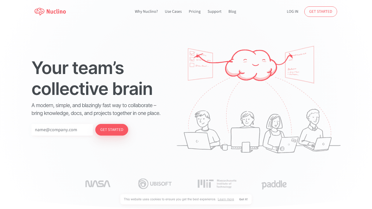 Nuclino homepage