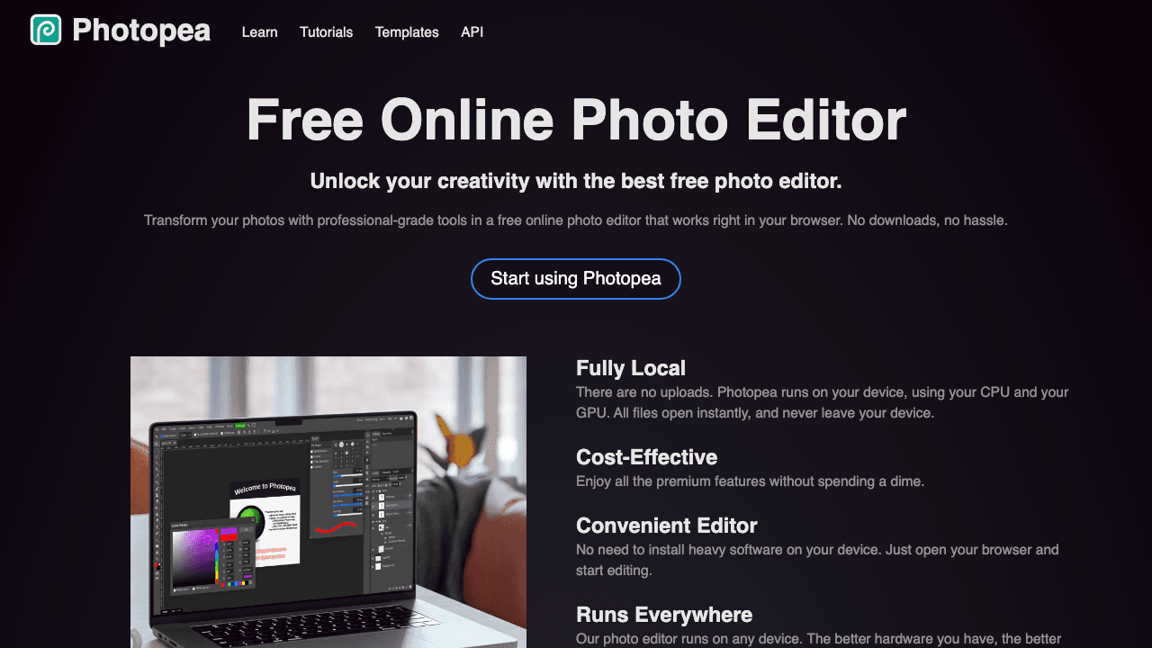 Photopea online editor