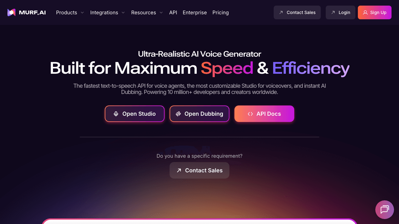Murf AI homepage