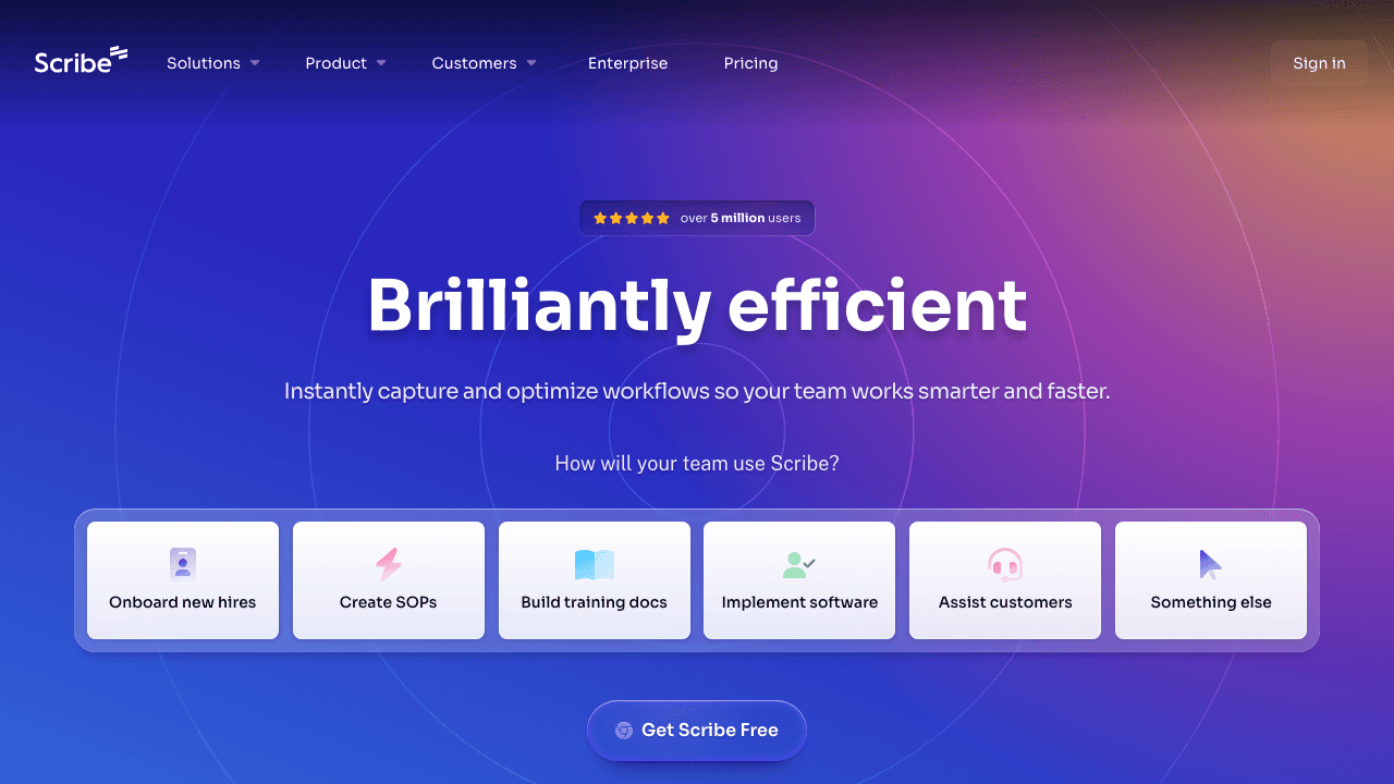 Scribe homepage
